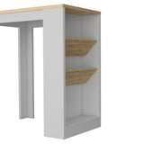 Tuhome Syrah Kitchen Island with Spacious Prep Top, Two Side Bottle Shelves, Lower Storage Shelf, Multifunctional Cooking Station for Modern Homes, Ideal for Meal Prep, Organization and Stylish Kitchen Enhancement