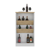 Tuhome Syrah Kitchen Island with Spacious Prep Top, Two Side Bottle Shelves, Lower Storage Shelf, Multifunctional Cooking Station for Modern Homes, Ideal for Meal Prep, Organization and Stylish Kitchen Enhancement