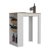 Tuhome Syrah Kitchen Island with Spacious Prep Top, Two Side Bottle Shelves, Lower Storage Shelf, Multifunctional Cooking Station for Modern Homes, Ideal for Meal Prep, Organization and Stylish Kitchen Enhancement