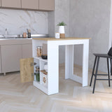 Stirling Kitchen Island with Spacious Top Surface, Push-to-Open Cabinet, Three Side Storage Shelves and Modern Multi-Functional Design for Meal Prep, Dining Convenience and Enhanced Everyday Kitchen Organization