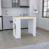 Portree Kitchen Island with Spacious Top Surface, Three Accessible Side Shelves for Storage, Modern Multi-Functional Design for Meal Prep, Dining and Everyday Use, Ideal for Enhancing Kitchen Organization and Convenience