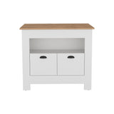 TUHOME Arlet Kitchen Island with Spacious Two-Door Cabinet Storage, Open Utility Shelf, Functional Workstation Surface, Versatile Organization Design for Modern Homes, Ideal for Enhancing Everyday Kitchen Efficiency