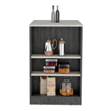 Portree Kitchen Island With 3-Side Shelves