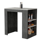 Portree Kitchen Island With 3-Side Shelves