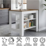Tuhome Cala Kitchen Island with Spacious Tabletop, Three Open Storage Shelves, Four Sturdy Legs and Comfortable Meal Prep Workstation Design for Modern, Functional and Organized Everyday Culinary Spaces