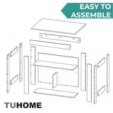 Tuhome Cala Kitchen Island with Spacious Tabletop, Three Open Storage Shelves, Four Sturdy Legs and Comfortable Meal Prep Workstation Design for Modern, Functional and Organized Everyday Culinary Spaces