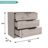 Tuhome Kaia 3 Drawers Dresser with Spacious Storage, Modern Superior Top for Décor, Functional Bedroom Organizer for Clothing and Essentials, Contemporary Space-Saving Furniture with Metal Hardware