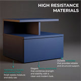 TUHOME Adele Floating Nightstand with Single Drawer and Two Lower Storage Shelves, Wall-Mounted Space-Saving Bedside Organizer for Modern Bedrooms, Compact Display and Storage Solution for Essentials and Decorative Items