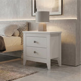 Tuhome Amara 24" Tall Nightstand with 2 Spacious Drawers, Wide Superior Top for Décor Display, Elegant Metal Handles, Classic–Modern Bedroom Storage Solution Offering Style, Functionality and Daily Organization