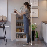 Tuhome Belleria Single Door Narrow Storage Cabinet and Pantry with 4 Interior Shelves, Slim Storage Unit for Kitchen, Bedroom, Office, or Living Room