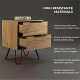 Tuhome Augusta 2 Nightstand with Two Spacious Drawers, Compact Bedroom Storage Cabinet, Modern Functional Bedside Table for Organizing Essentials, Durable Design for Small Spaces, Contemporary Nightstand Solution