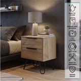 Tuhome Augusta 2 Nightstand with Two Spacious Drawers, Compact Bedroom Storage Cabinet, Modern Functional Bedside Table for Organizing Essentials, Durable Design for Small Spaces, Contemporary Nightstand Solution