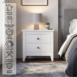 Tuhome Amara 24" Tall Nightstand with 2 Spacious Drawers, Wide Superior Top for Décor Display, Elegant Metal Handles, Classic–Modern Bedroom Storage Solution Offering Style, Functionality and Daily Organization