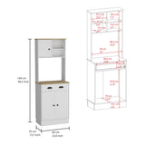 Albany Kitchen Pantry with Three-Door Cabinet, Smooth-Glide Drawer, Adjustable Interior Shelves and Side Display Storage, Multi-Level Organization for Appliances, Cookware and Daily Essentials for a Modern Functional Kitchen