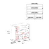 Alpine Wide Four-Drawer Dresser, Bedroom Storage Solution, Smooth-Glide Drawers for Organizing Clothes, Linens, Accessories, and Everyday Items in Compact Design