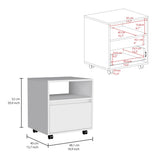 Austin Nightstand Modern Bedroom Side Table with Smooth-Glide Storage Drawer, Open Shelf for Books and Magazines, Easy-Move Caster Base and Spacious Top Surface for Everyday Essentials by Austin Furniture