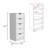 Tuhome Basilea 5-Drawer Tall Dresser with Slim Space-Saving Vertical Storage, Modern Pull-Out Drawer System for Clothes and Accessories, Durable Bedroom Organization Cabinet with Elegant Contemporary Design