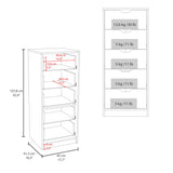 Basilea Tall Narrow Dresser with Five Pull-Out Drawers, Compact Storage Solution for Bedroom, Living Room, or Hallway, Ideal for Organizing Clothes, Accessories, and Personal Items