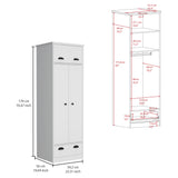 Falkland Armoire with Double-Door Wardrobe Cabinet, Upper Hinged Drawer, Lower Pull-Out Drawer and Modern Handle Accents for Organized Clothing Storage, Bedroom Organization and Stylish Space-Saving Home Furniture