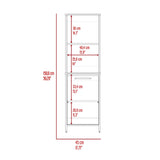 Tuhome Eiffel Kitchen Pantry with Two Open Shelves, Single-Door Cabinet, Multi-Level Interior Storage, Modern Space-Saving Kitchen Organizer for Small Appliances, Pantry Essentials, and Everyday Home Organization