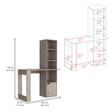Oiwa Computer Desk with Integrated Bookcase and Storage Cabinet, Modern Multi-Tier Shelving, Spacious Work Surface and Compact Space-Saving Design for Organized Home Office, Study Area or Creative Workspace