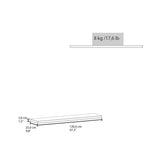 TUHOME Ecco 47-Inch Floating Wall Shelves Set of Two with Hidden Brackets, Modern Space-Saving Display and Storage Solution for Living Rooms, Bedrooms, Bathrooms or Offices, Minimalist Shelves for Décor and Organization