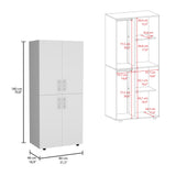 Hazel 70-Inch High Four-Door Armoire Wardrobe Closet Cabinet with Six Storage Shelves, Dual Hanging Rods, Multi-Section Clothing Organizer for Bedroom, Living Room or Home Organization and Freestanding Wardrobe Storage