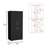 Hazel 70-Inch High Four-Door Armoire Wardrobe Closet Cabinet with Six Storage Shelves, Dual Hanging Rods, Multi-Section Clothing Organizer for Bedroom, Living Room or Home Organization and Freestanding Wardrobe Storage