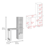 Iowa Computer Desk with Spacious Work Surface, Integrated Four-Tier Bookcase, Single-Door Storage Cabinet and Modern Space-Saving Design for Organized Home Office, Study Area or Creative Workspace Solutions