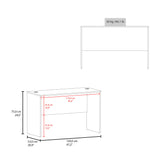 TUHOME Malibu 47" Wide Modern Study Desk with Spacious Work Surface, Simple Computer and Laptop Table for Bedroom, Living Room, Kitchen or Home Office, Minimalist Writing Desk with Comfortable Leg Room and Sleek Design