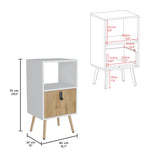TUHOME Huna Nightstand with Single Drawer, Open Storage Compartment, Spacious Top Surface, Sleek Modern Design with Raised Wooden Legs, Functional Bedroom Side Table for Organizing Nighttime Essentials and Decor