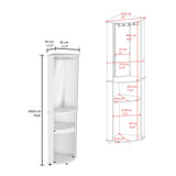 Tuhome Chicago 75" Corner Bar Cabinet with Mirrored Back, Double Glass Doors, Stemware Rack, Two Open Liquor Shelves, Space-Saving Modern Home Bar for Living Rooms, Entertainment Areas and Stylish Beverage Storage