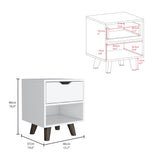 Crail Nightstand with Open Storage Shelf, Smooth-Glide Drawer, Sturdy Wooden Legs and Modern Bedside Organization for Books, Essentials and Decorative Items in an Elegant, Space-Saving Bedroom Furniture Design