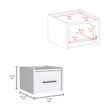TUHOME Boa Floating Nightstand with Wall-Mounted Design, Spacious Storage Drawer, Upper Display Surface and Sleek Contemporary Profile Offering Modern Bedroom Organization and Durable Engineered Wood Construction