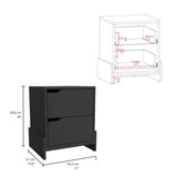 Luss Nightstand with Two Spacious Drawers, Modern Base Design, Versatile Top Surface and Contemporary Bedside Storage Solution for Organizing Essentials and Enhancing Bedroom Comfort with Elegant, Functional Design