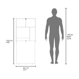 TUHOME Kaplar 33" Wide Folding Wall-Mounted Table with Four Shelves, Retractable Floating Desk, Space-Saving Foldable Workstation for Bedroom, Kitchen, Laundry Room, Office, Ironing Station and Small Spaces