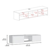 TUHOME Glen Floating TV Stand Wall-Mounted Media Console with Dual Side Storage Doors, Central Open Shelf, Integrated Cable Management System and Modern Space-Saving Design for Living Rooms, Bedrooms or Offices