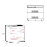 Zurich 39" Wide Utility Sink with Two-Door Cabinet, Two Shelves, Stainless Steel Sink, Bardolino Finish for Laundry Room or Garage, Functional Storage and Easy Installation