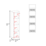 40" High Wall Cabinet, Vertical Wall-Mounted Storage Tower with 4 Spacious Shelves, Slim Bathroom Organizer for Toiletries & Towels, Space-Saving Modern Cabinet, Easy Assembly