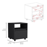 Austin Nightstand Modern Bedroom Side Table with Smooth-Glide Storage Drawer, Open Shelf for Books and Magazines, Easy-Move Caster Base and Spacious Top Surface for Everyday Essentials by Austin Furniture
