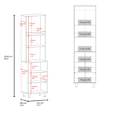Bombona 80" High Double Cabinet Kitchen Pantry with Six Spacious Shelves, Appliance Storage Hutch, Pull-Up Gas Spring Door, Large Base Cabinet for Kitchen, Garage, Laundry or Home Organization