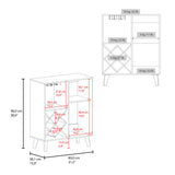 TUHOME Cave Low Bar Cabinet with Open Storage Shelves, Modern Floorstanding Bar Furniture for Living Rooms or Entertainment Areas, Functional Organizer for Bottles, Glasses and Barware in Contemporary Home Settings