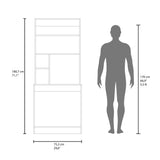 Tuhome Compu Hutch Desk with Four Shelves, One Lower Shelf, Writing Desk, Space-Saving Solution for Home Office or Study