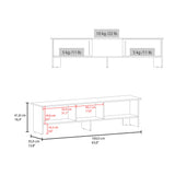 Dago 65" TV Stand with 4 Open Shelves, 2 Doors, Modern Media Console for Living Room Entertainment Storage