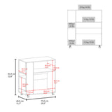 Eldon Two-Door Kitchen Base Cabinet Cart with Four Shelves, Side Storage, Locking Casters, Mobile Microwave Stand, Kitchen Organizer for Small Appliances and Counter Space Expansion