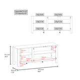 Freedom 65" TV Stand with 5 Open Shelves, 2 Doors, Modern Media Console for Living Room Entertainment Storage