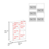 Quintana Wall-Mounted Mirror Medicine Cabinet with One Door and Four Open Compartments, Stylish Bathroom Organizer with Concealed and Visible Storage for Toiletries, Cosmetics, and Everyday Essentials