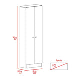 Tuhome Lambardi Tall Multistorage Cabinet with Double Door Design, Five Deep Interior Shelves, Freestanding Vertical Storage Solution for Kitchens, Laundry Rooms, Bedrooms or Utility Areas to Maximize Home Organization