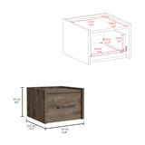 TUHOME Boa Floating Nightstand with Wall-Mounted Design, Spacious Storage Drawer, Upper Display Surface and Sleek Contemporary Profile Offering Modern Bedroom Organization and Durable Engineered Wood Construction