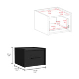 TUHOME Boa Floating Nightstand with Wall-Mounted Design, Spacious Storage Drawer, Upper Display Surface and Sleek Contemporary Profile Offering Modern Bedroom Organization and Durable Engineered Wood Construction